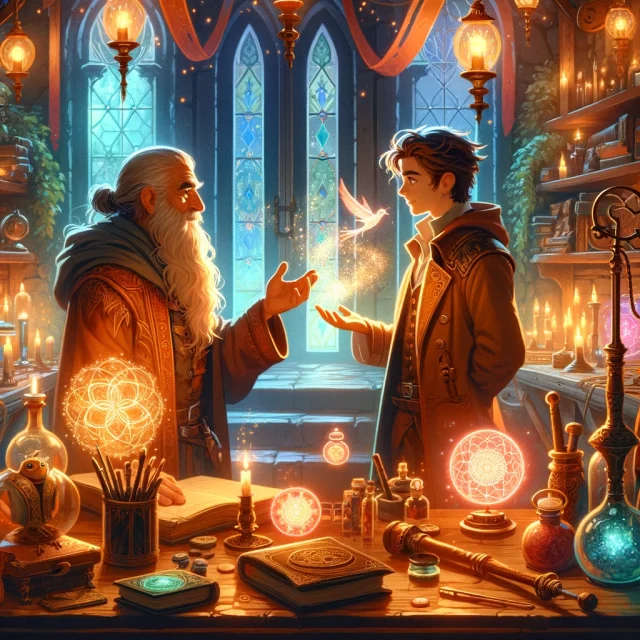 頭と賢い旅の老人の物語